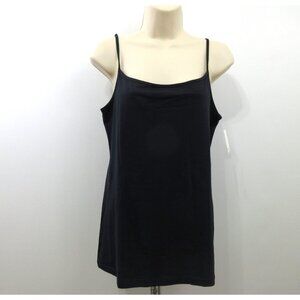 Ann Taylor LOFT Womens Cami Size Large Navy Blue Adjustable Straps Stretch NWT